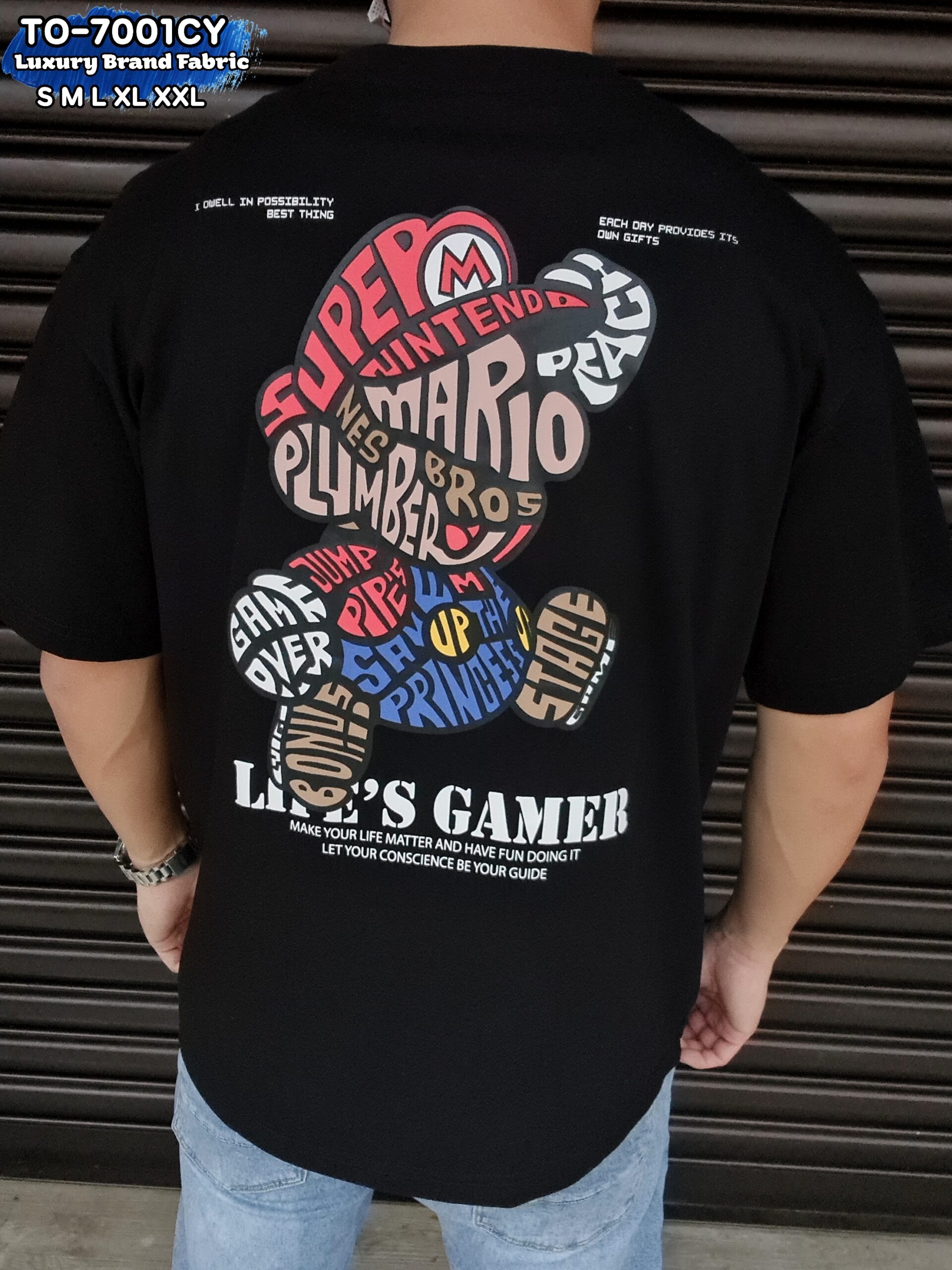 时尚潮品- Unisex 100% cotton 玛丽欧 系列 TO-7001CY BLK 黑色
