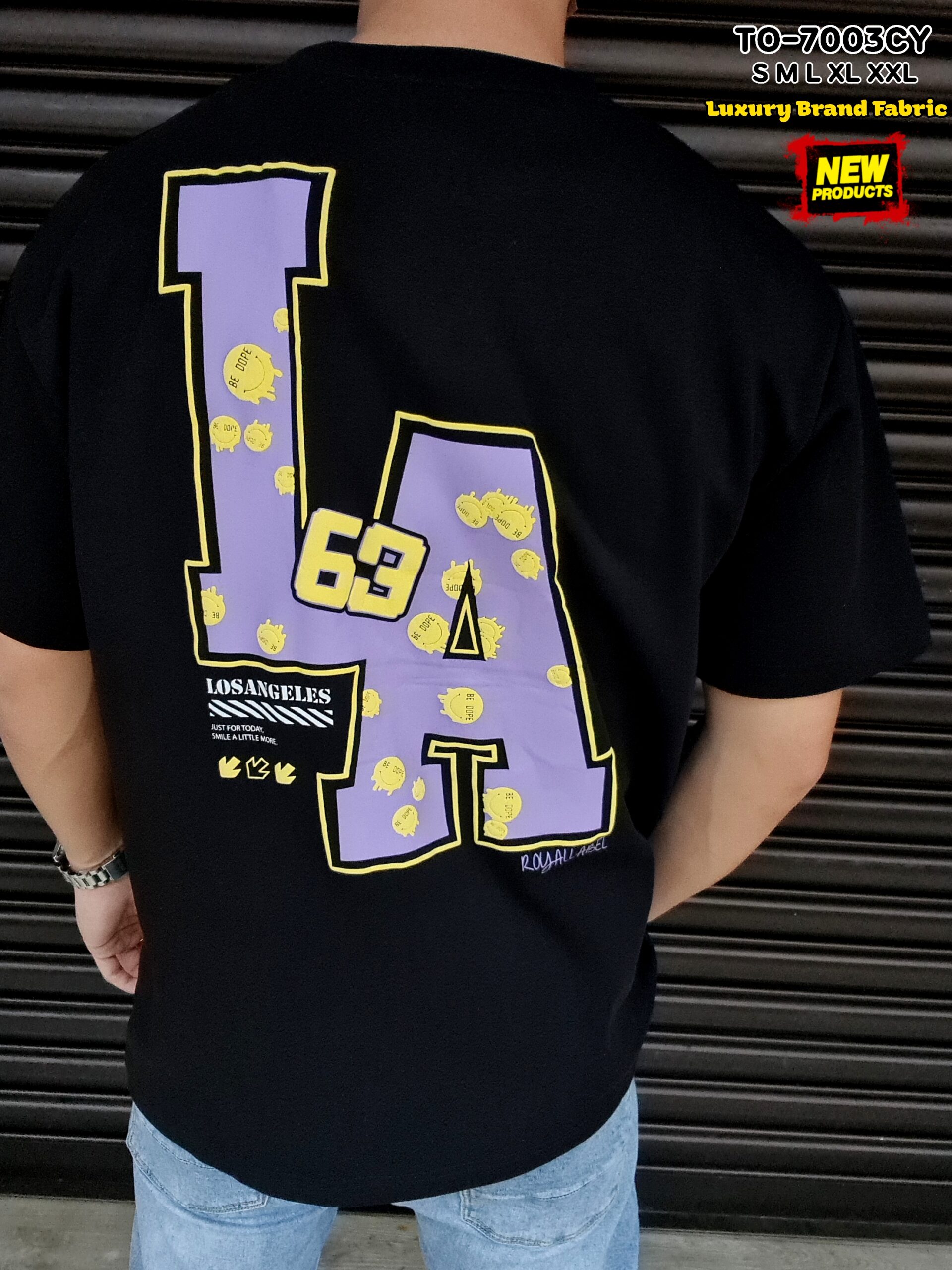 时尚潮品- Unisex 100% cotton LA 系列 TO-7003CY 黑色